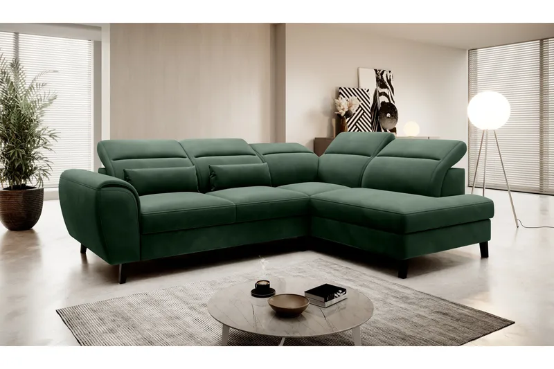 Sajda Sovesofa m. Sjeselong 3-seter - Mørkegrønn - Møbler - Sofaer - Sovesofaer