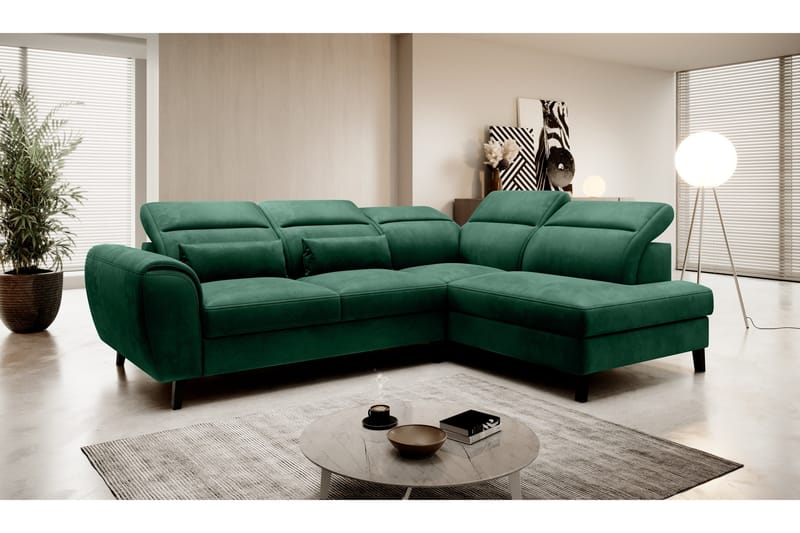 Sajda Sovesofa m. Sjeselong 3-seter - Mørkegrønn - Møbler - Sofaer - Sovesofaer