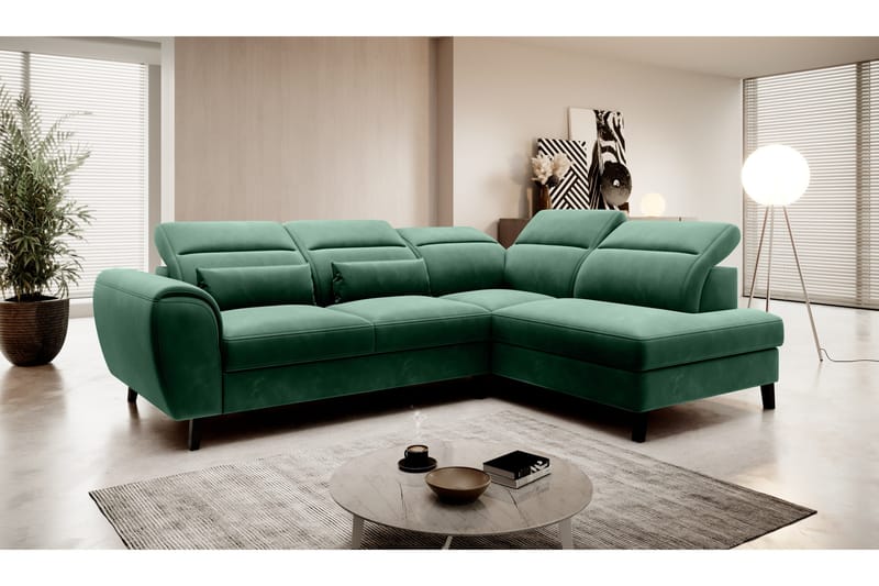 Sajda Sovesofa m. Sjeselong 3-seter, Mørkegrønn