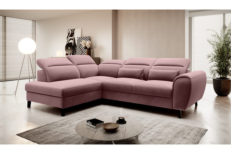 Sajda Sovesofa m. Sjeselong 3-seter - Rosa - Sovesofaer