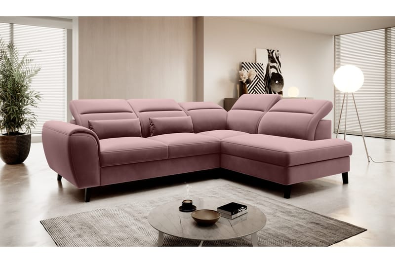 Sajda Sovesofa m. Sjeselong 3-seter - Rosa - Møbler - Sofaer - Sovesofaer
