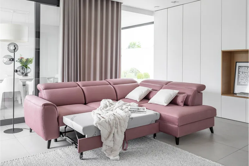 Sajda Sovesofa m. Sjeselong 3-seter - Rosa - Møbler - Sofaer - Sovesofaer