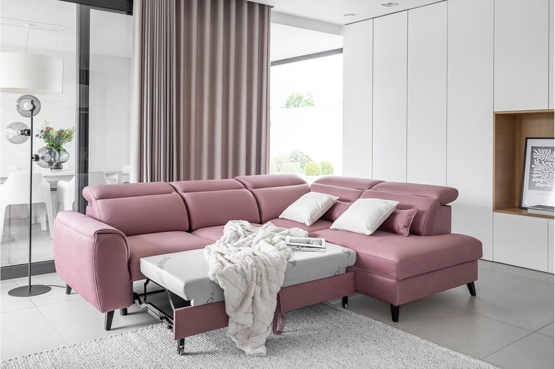 Sajda Sovesofa m. Sjeselong 3-seter - Rosa - Møbler - Sofaer - Sovesofaer