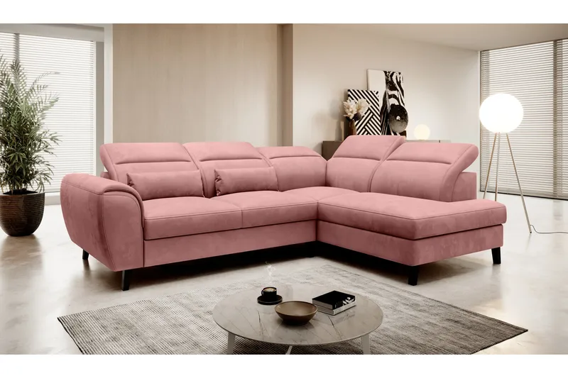 Sajda Sovesofa m. Sjeselong 3-seter - Rosa - Møbler - Sofaer - Sovesofaer