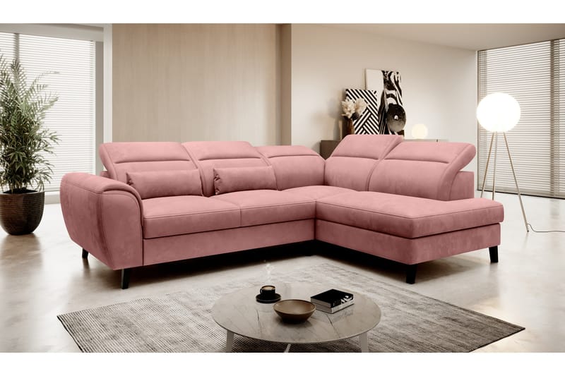 Sajda Sovesofa m. Sjeselong 3-seter - Rosa - Møbler - Sofaer - Sovesofaer
