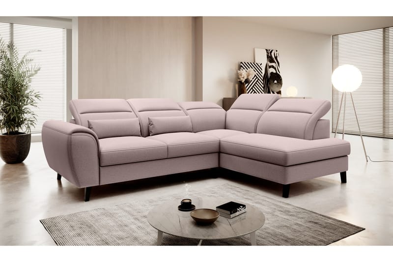 Sajda Sovesofa m. Sjeselong 3-seter - Rosa - Møbler - Sofaer - Sovesofaer