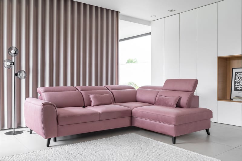 Sajda Sovesofa m. Sjeselong 3-seter - Rosa - Møbler - Sofaer - Sovesofaer