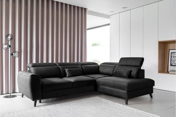 Sajda Sovesofa m. Sjeselong 3-seter - Svart - Møbler - Sofaer - Sovesofaer