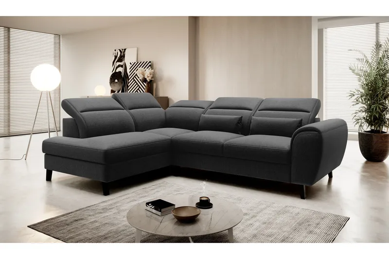 Sajda Sovesofa m. Sjeselong 3-seter, Svart