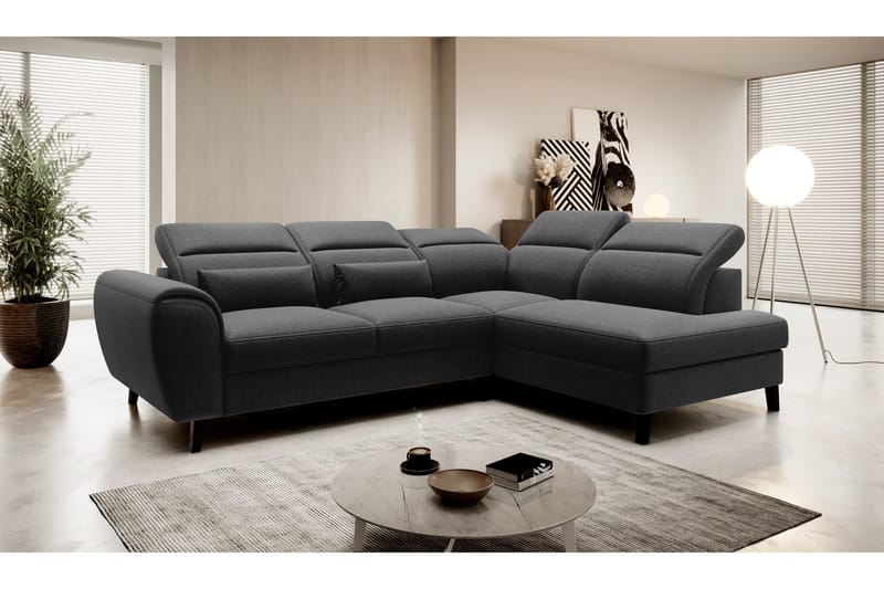 Sajda Sovesofa m. Sjeselong 3-seter - Svart - Møbler - Sofaer - Sovesofaer