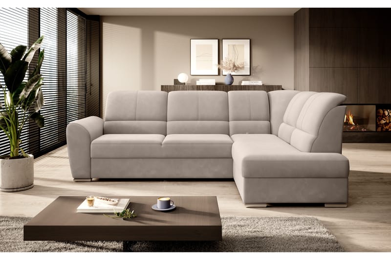 Sajmon Sovesofa m. Sjeselong 3-seter - Beige - Sovesofaer