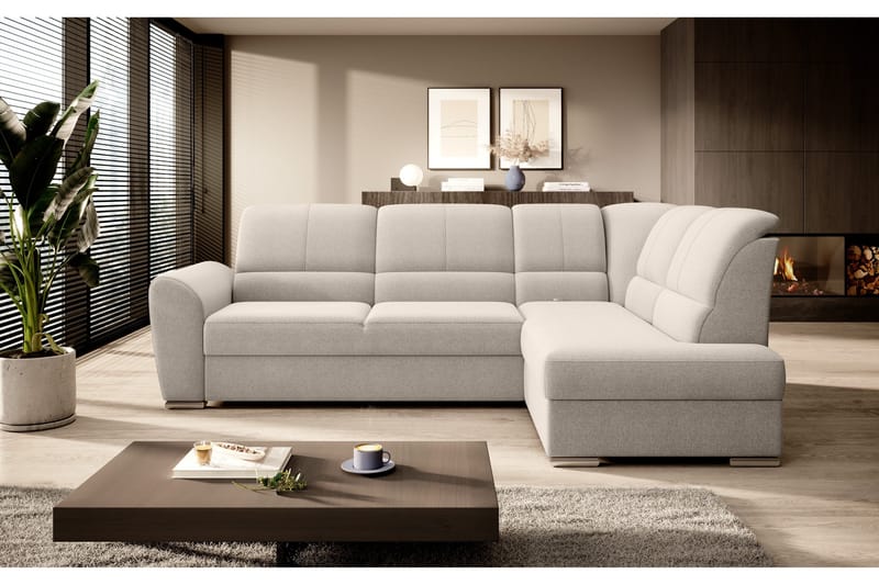 Sajmon Sovesofa m. Sjeselong 3-seter, Beige