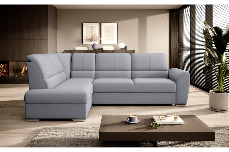 Sajmon Sovesofa m. Sjeselong 3-seter - Grå - Møbler - Sofaer - Sovesofaer