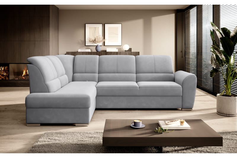 Sajmon Sovesofa m. Sjeselong 3-seter - Grå - Møbler - Sofaer - Sovesofaer