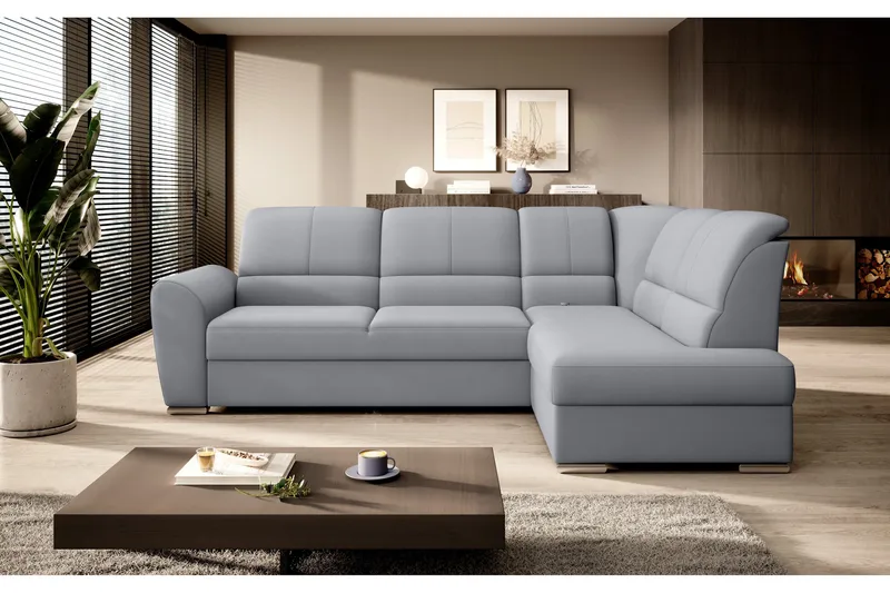 Sajmon Sovesofa m. Sjeselong 3-seter - Grå - Møbler - Sofaer - Sovesofaer