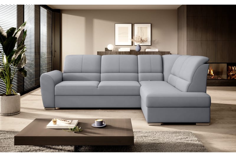 Sajmon Sovesofa m. Sjeselong 3-seter - Grå - Møbler - Sofaer - Sovesofaer