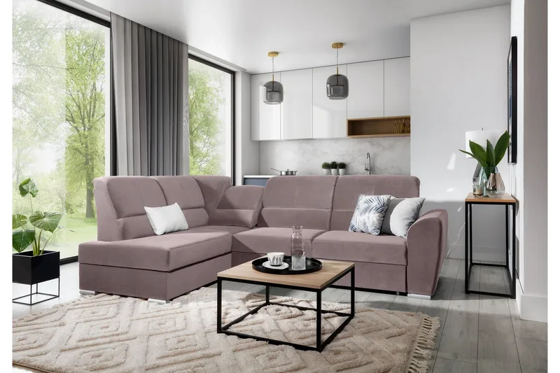 Sajmon Sovesofa m. Sjeselong 3-seter - Mørkebrun - Møbler - Sofaer - Sovesofaer