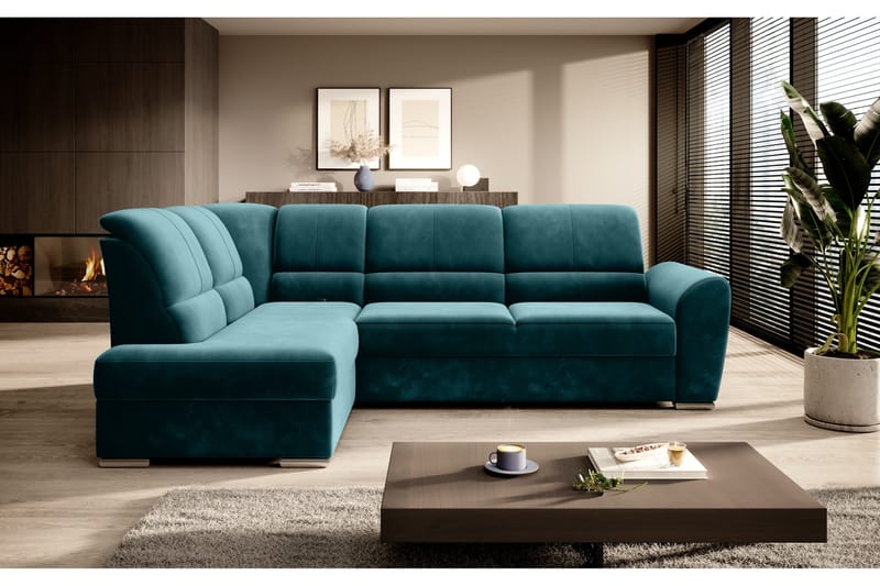 Sajmon Sovesofa m. Sjeselong 3-seter - Mørkegrønn - Møbler - Sofaer - Sovesofaer