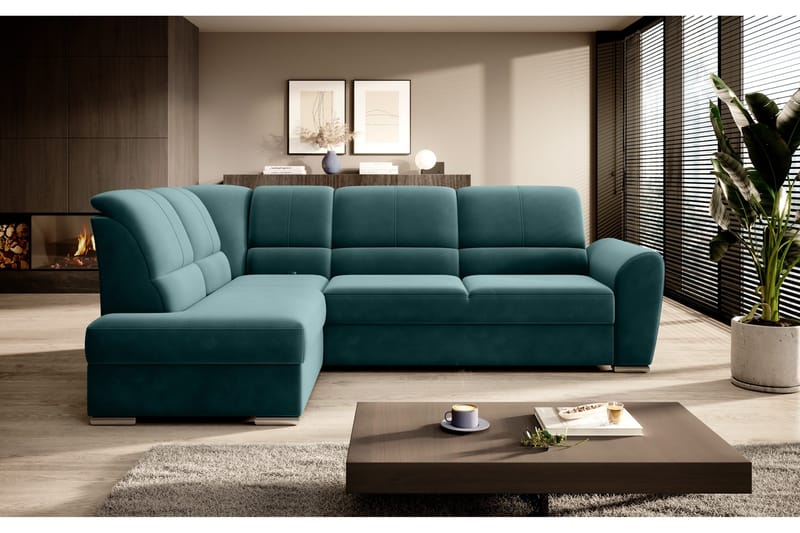 Sajmon Sovesofa m. Sjeselong 3-seter - Mørkegrønn - Møbler - Sofaer - Sovesofaer