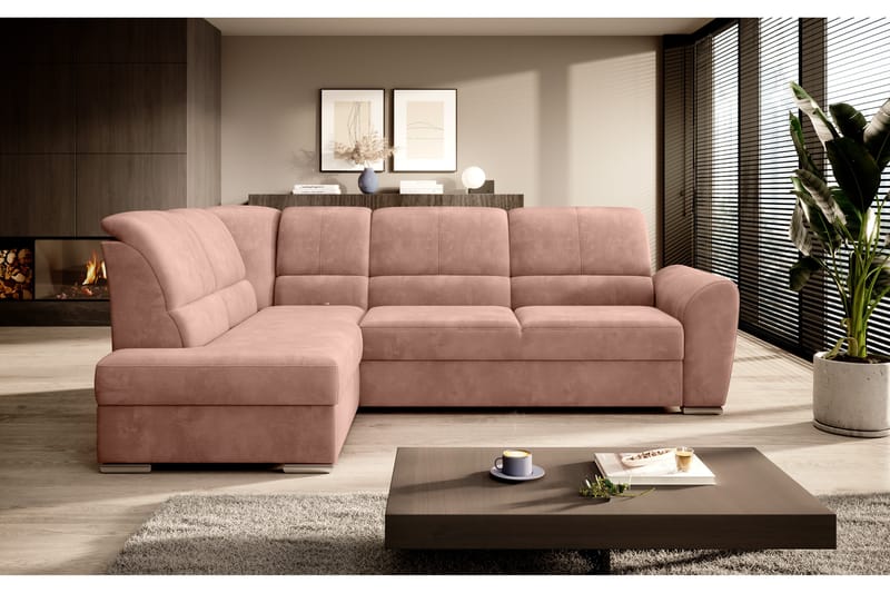 Sajmon Sovesofa m. Sjeselong 3-seter - Rosa - Sovesofaer