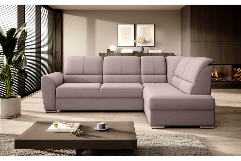 Sajmon Sovesofa m. Sjeselong 3-seter - Rosa - Sovesofaer