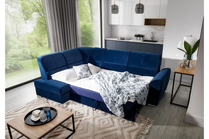 Sajmon Sovesofa m. Sjeselong 3-seter - Svart - Møbler - Sofaer - Sovesofaer