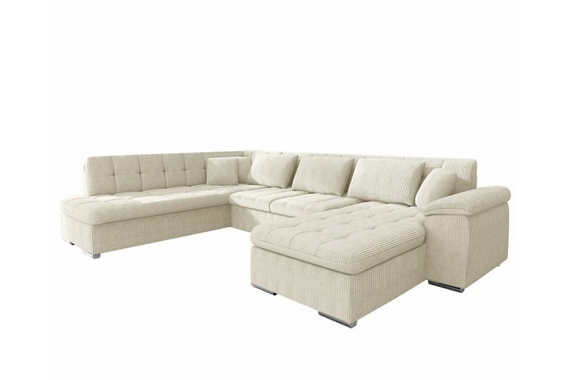 Sakri 5-seters Hjørnesovesofa - Beige - Sovesofaer - Sovesofa divan