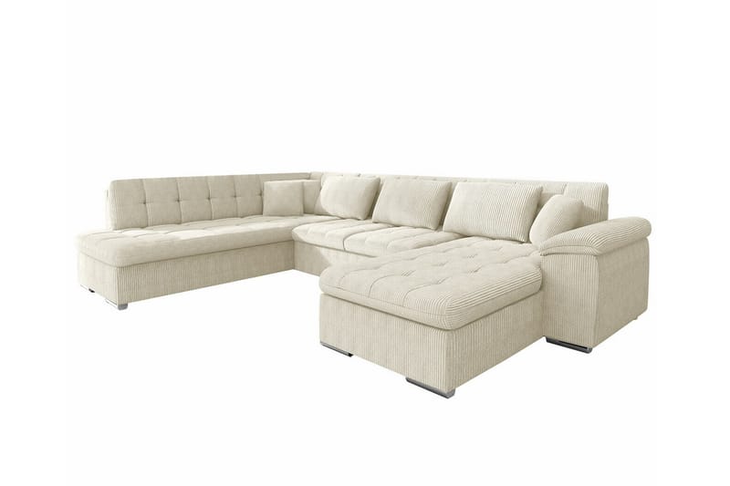 Sakri 5-seters Hjørnesovesofa - Beige - Sovesofaer - Sovesofa divan