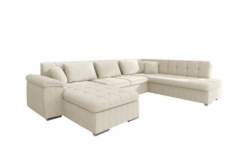 Sakri 5-seters Hjørnesovesofa - Beige - Sovesofaer - Sovesofa divan