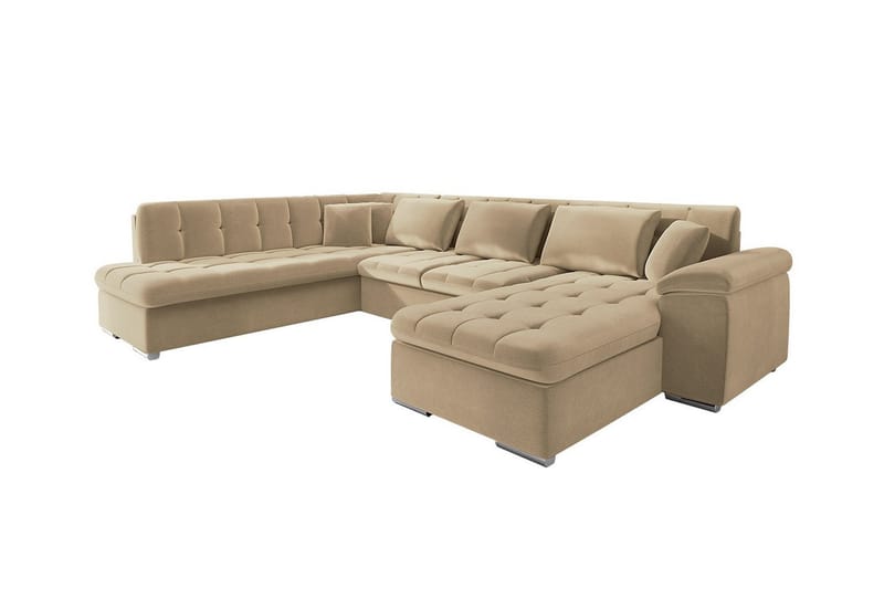 Sakri 5-seters Hjørnesovesofa - Beige - Sovesofaer - Sovesofa divan