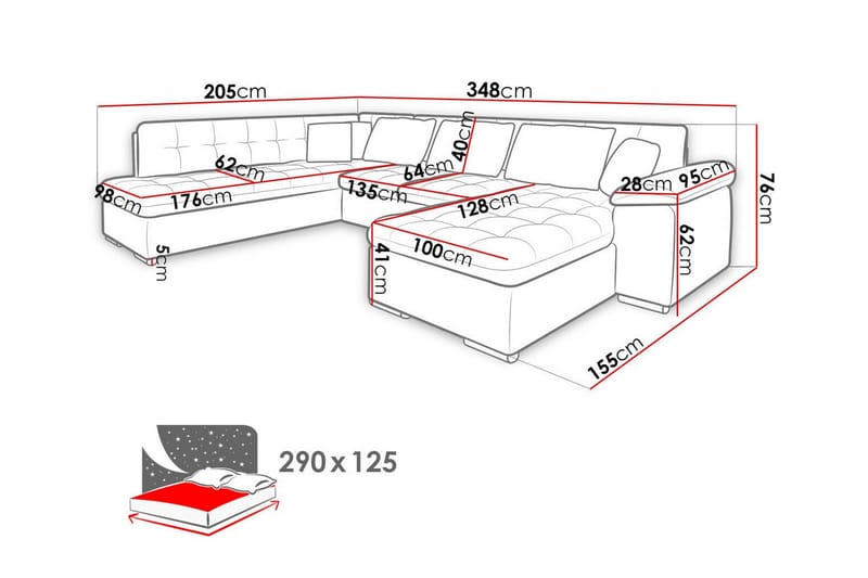 Sakri 5-seters Hjørnesovesofa - Beige - Sovesofaer - Sovesofa divan