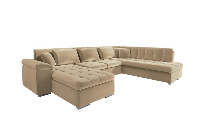 Sakri 5-seters Hjørnesovesofa - Beige - Sovesofaer - Sovesofa divan