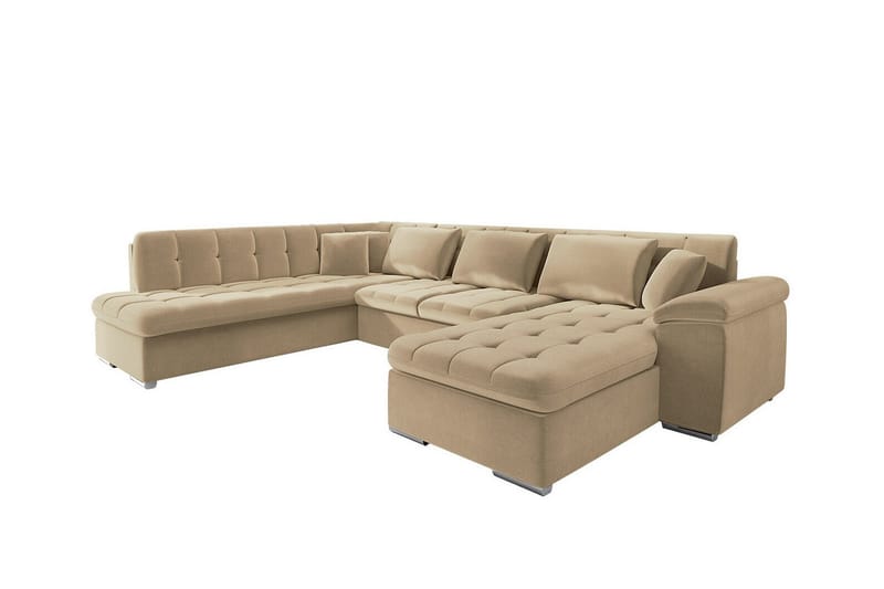 Sakri 5-seters Hjørnesovesofa - Beige - Sovesofaer - Sovesofa divan