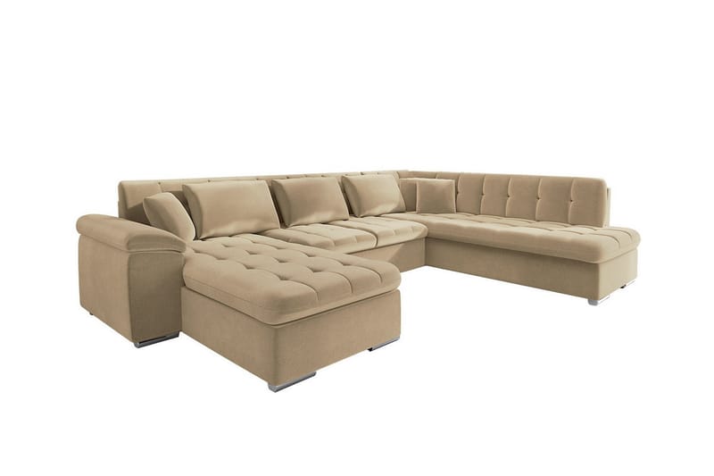 Sakri 5-seters Hjørnesovesofa - Beige - Sovesofaer - Sovesofa divan