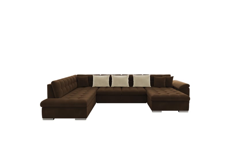 Sakri 5-seters Hjørnesovesofa - Brun - Møbler - Sofaer - Sovesofaer
