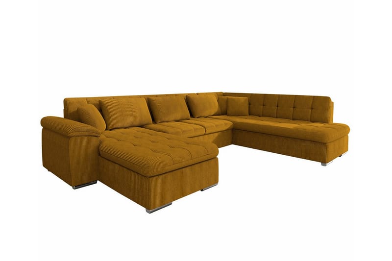 Sakri 5-seters Hjørnesovesofa - Gul - Møbler - Sofaer - Sovesofaer