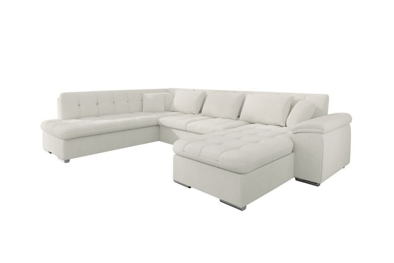 Sakri 5-seters Hjørnesovesofa - Hvit - Sovesofaer - Sovesofa divan