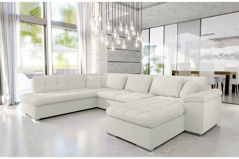 Sakri 5-seters Hjørnesovesofa - Hvit - Møbler - Sofaer - Sovesofaer