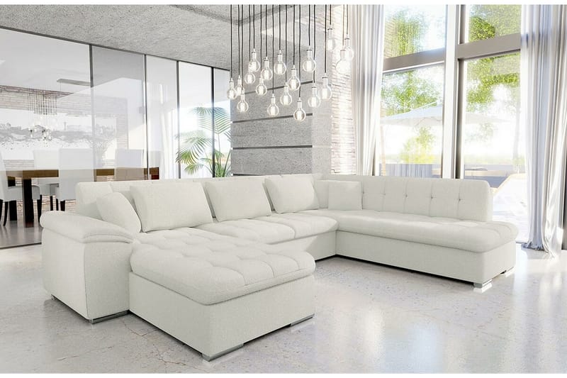 Sakri 5-seters Hjørnesovesofa - Hvit - Møbler - Sofaer - Sovesofaer