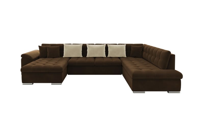 Sakri 5-seters Hjørnesovesofa - Mørkebrun - Møbler - Sofaer - Sovesofaer