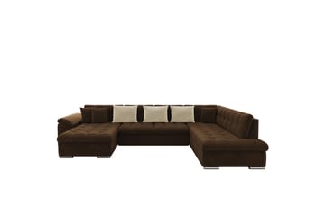 Sakri 5-seters Hjørnesovesofa - Mørkebrun - Møbler - Sofaer - Sovesofaer