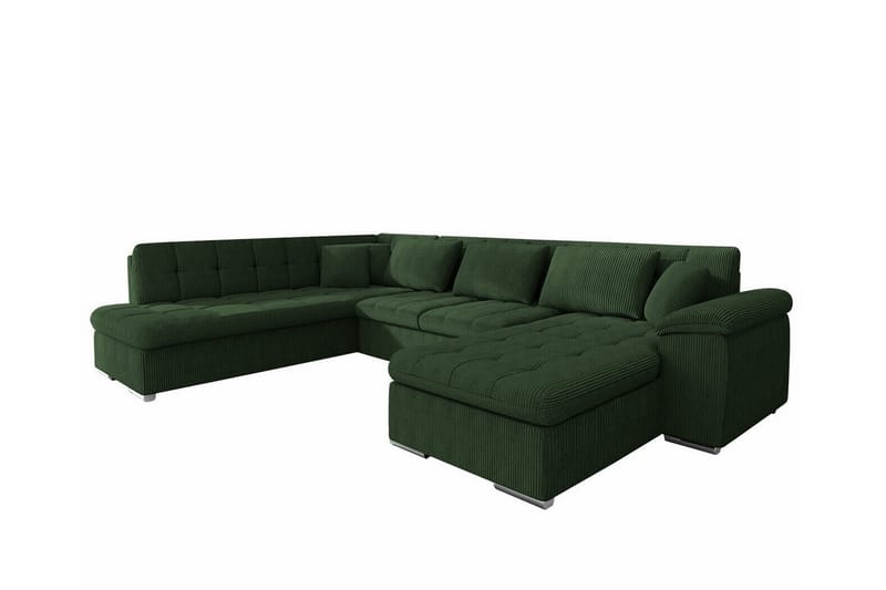 Sakri 5-seters Hjørnesovesofa - Mørkegrønn - Møbler - Sofaer - Sovesofaer