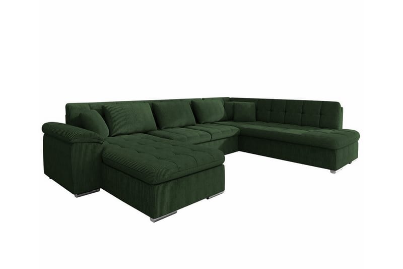 Sakri 5-seters Hjørnesovesofa - Mørkegrønn - Møbler - Sofaer - Sovesofaer