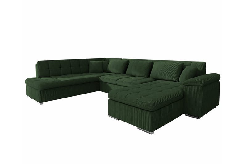 Sakri 5-seters Hjørnesovesofa - Mørkegrønn - Møbler - Sofaer - Sovesofaer