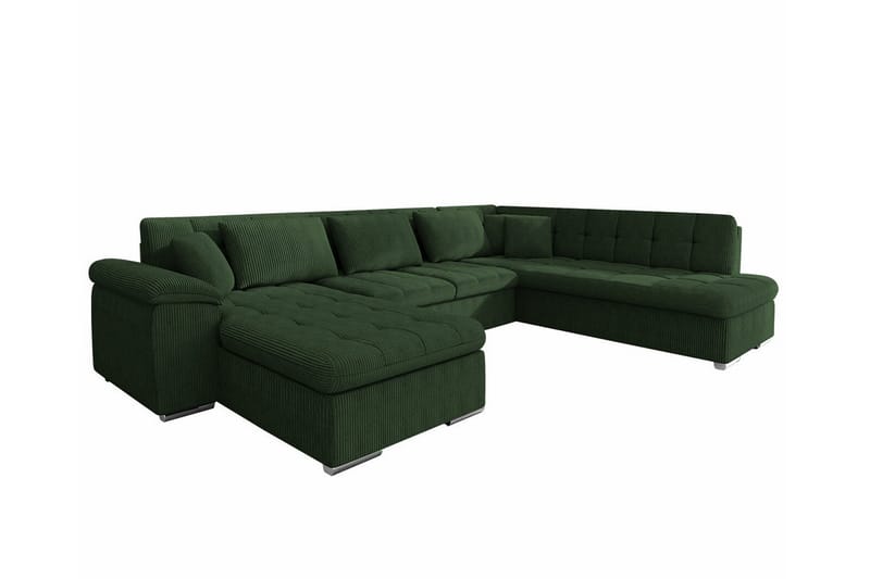 Sakri 5-seters Hjørnesovesofa - Mørkegrønn - Møbler - Sofaer - Sovesofaer