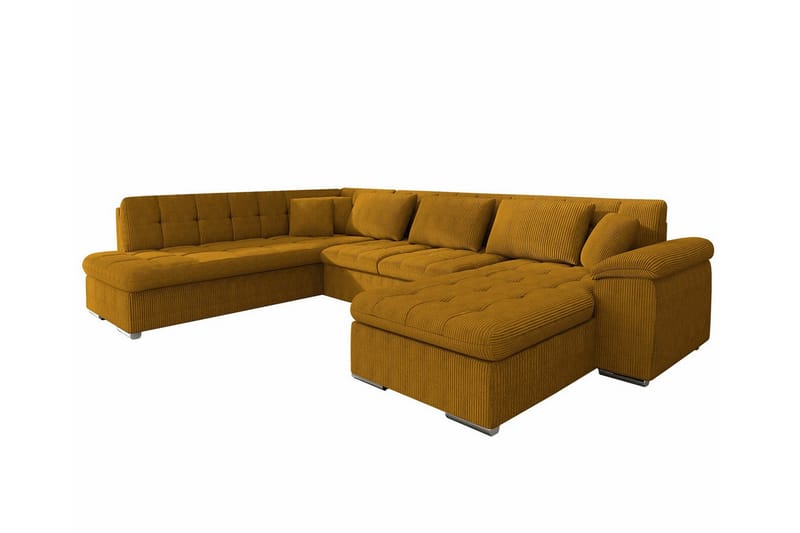 Sakri 5-seters Hjørnesovesofa - Mørkegul - Møbler - Sofaer - Sovesofaer