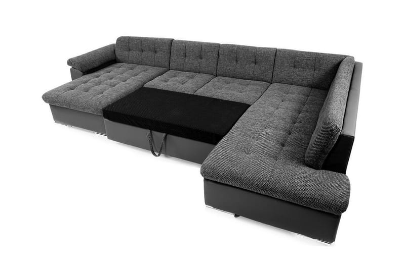 Sakri 5-seters Hjørnesovesofa - Svart - Sovesofaer - Sovesofa divan