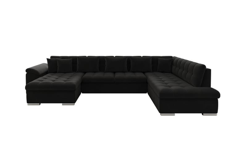 Sakri 5-seters Hjørnesovesofa - Svart - Sovesofaer - Sovesofa divan