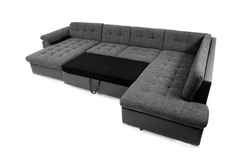 Sakri 5-seters Hjørnesovesofa - Svart - Sovesofaer - Sovesofa divan