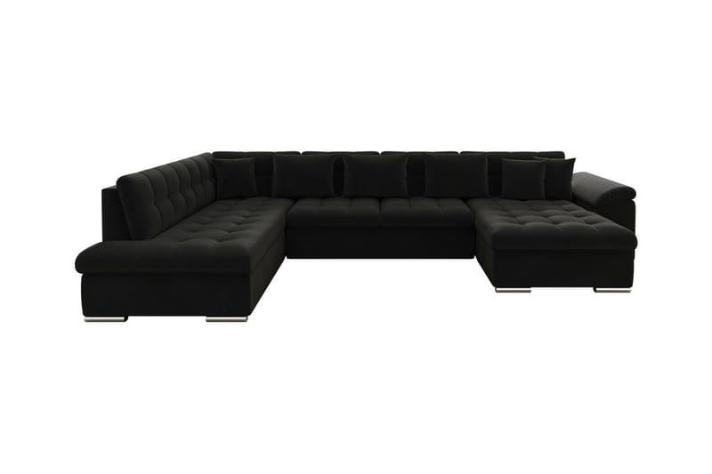 Sakri 5-seters Hjørnesovesofa - Svart - Sovesofaer - Sovesofa divan